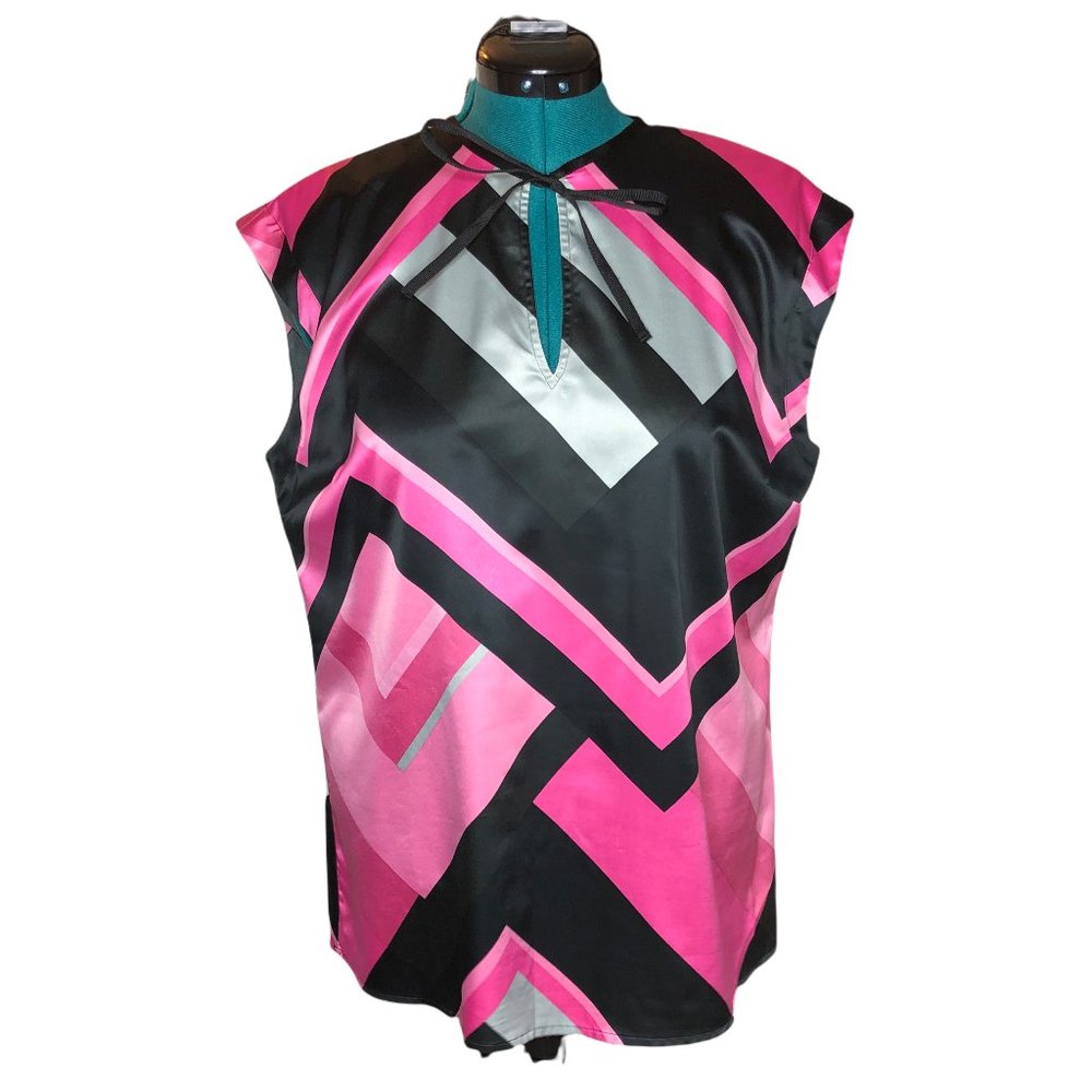 New York & Company Chevron Capped Sleeve Blouse